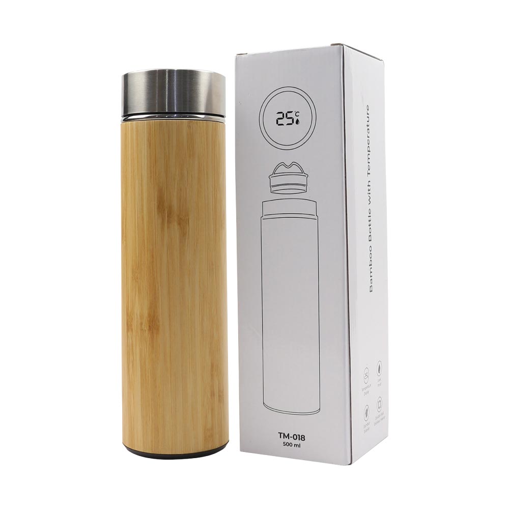 Bamboo Flask with Temperature Display 3