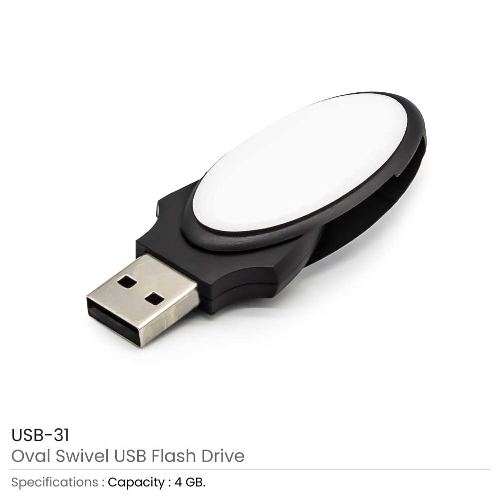 Oval Swivel 4GB USB Flash Drives 3