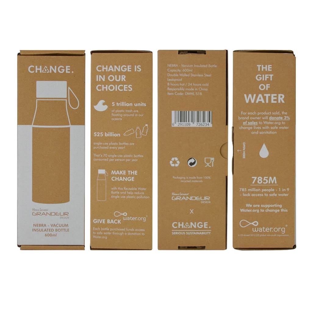 Recycled Stainless Steel Vacuum Bottle with Loop 5