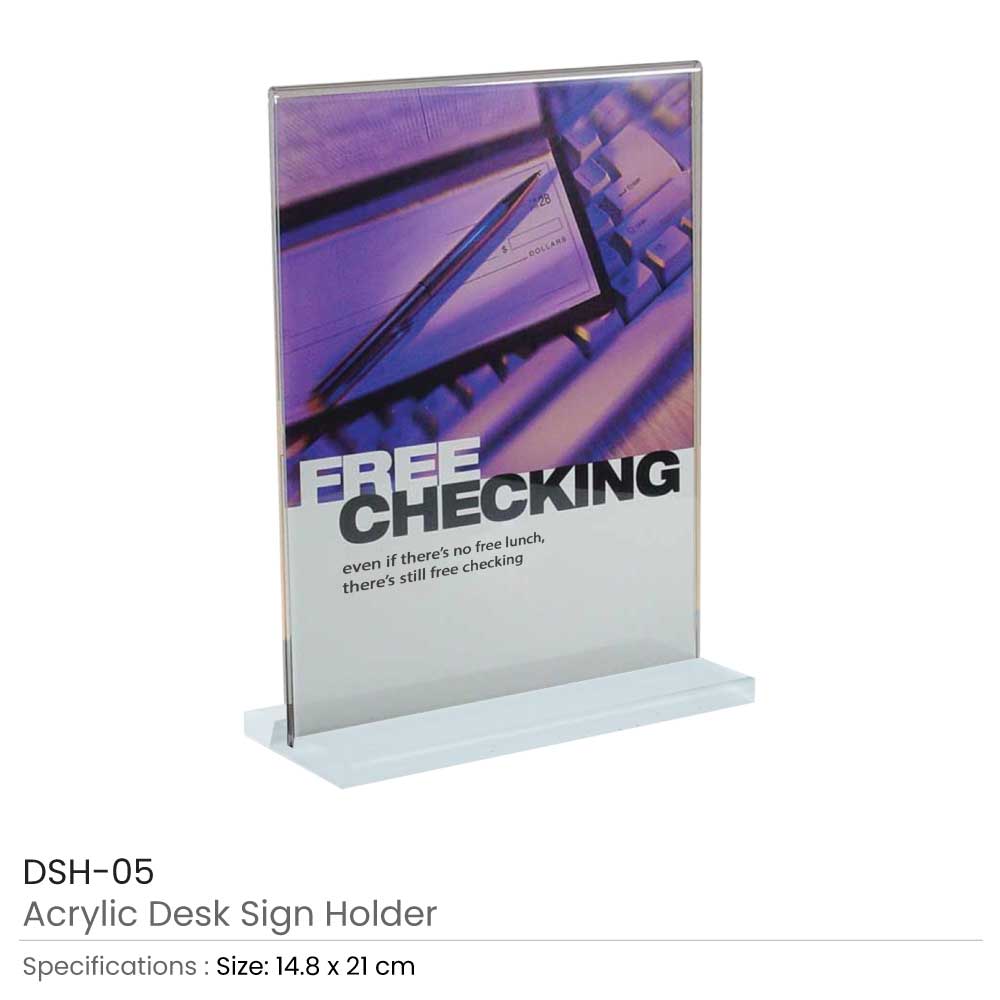 Acrylic Desk Sign Holders in Transparent 2