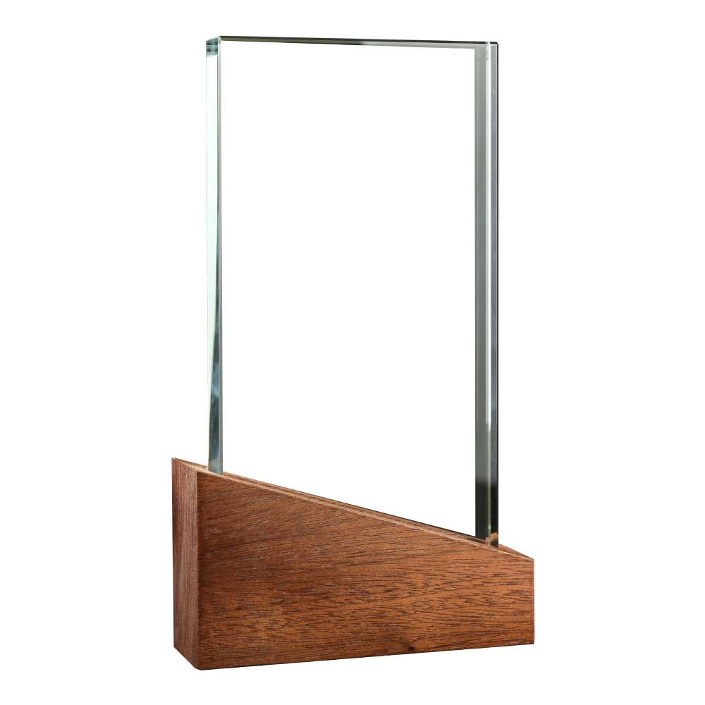 Crystal Awards with Wood Base in Black Hardboard Box 4