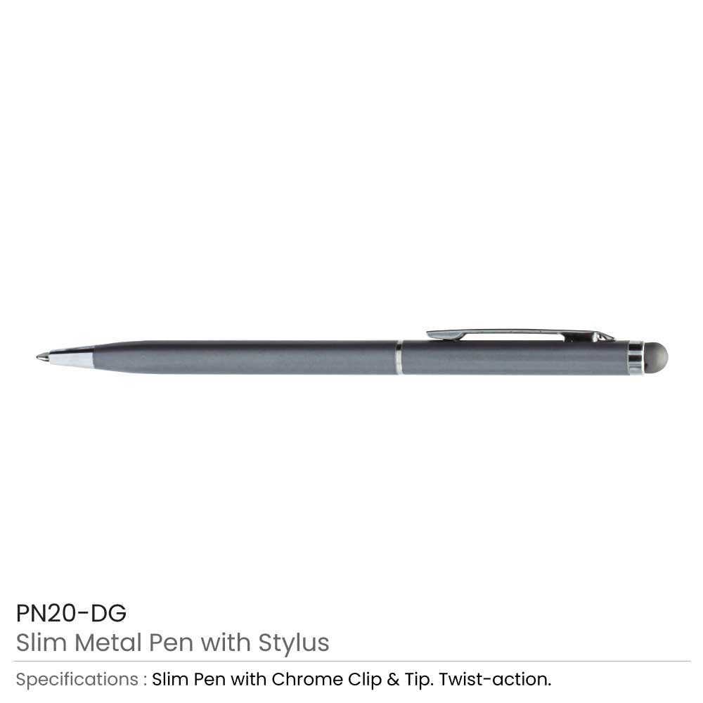Slim Metal Pens with Stylus 7