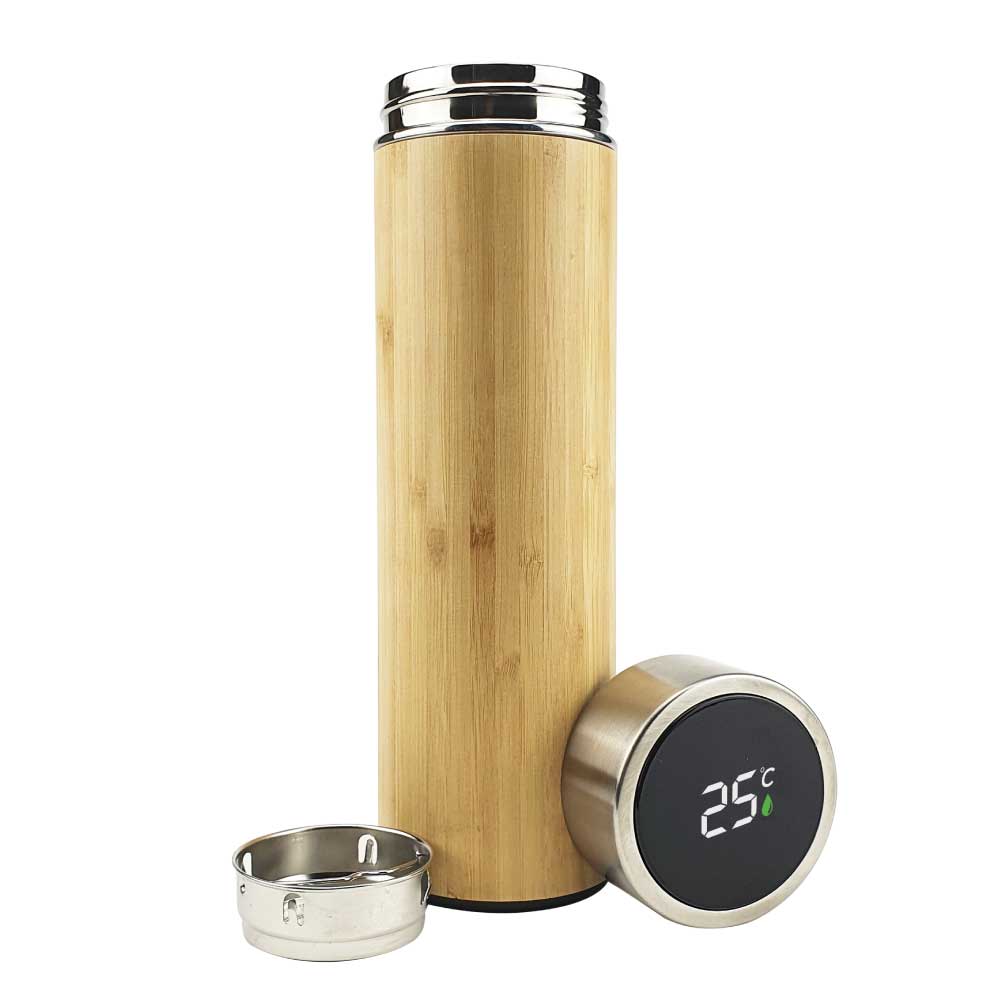 Bamboo Flask with Temperature Display 1
