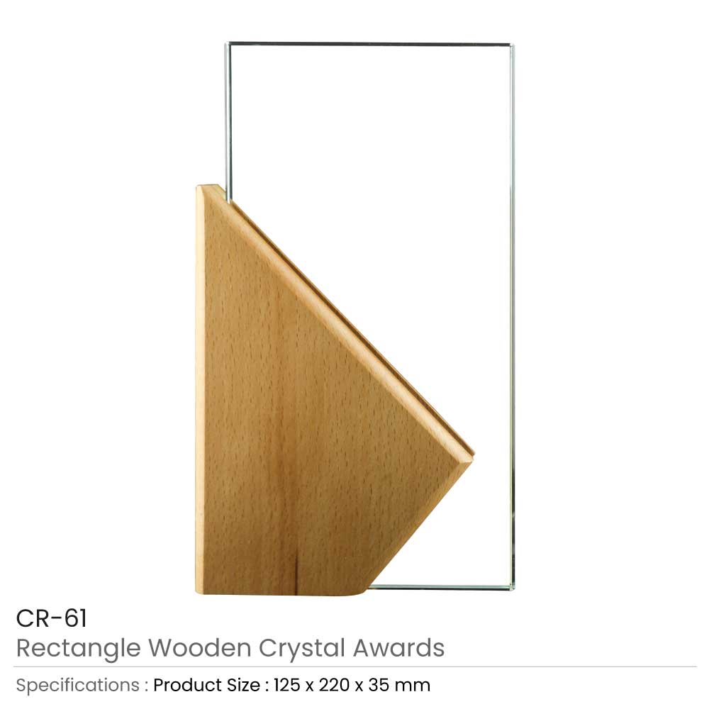 Rectangle Wooden Crystal Awards in Hardboard Box 3