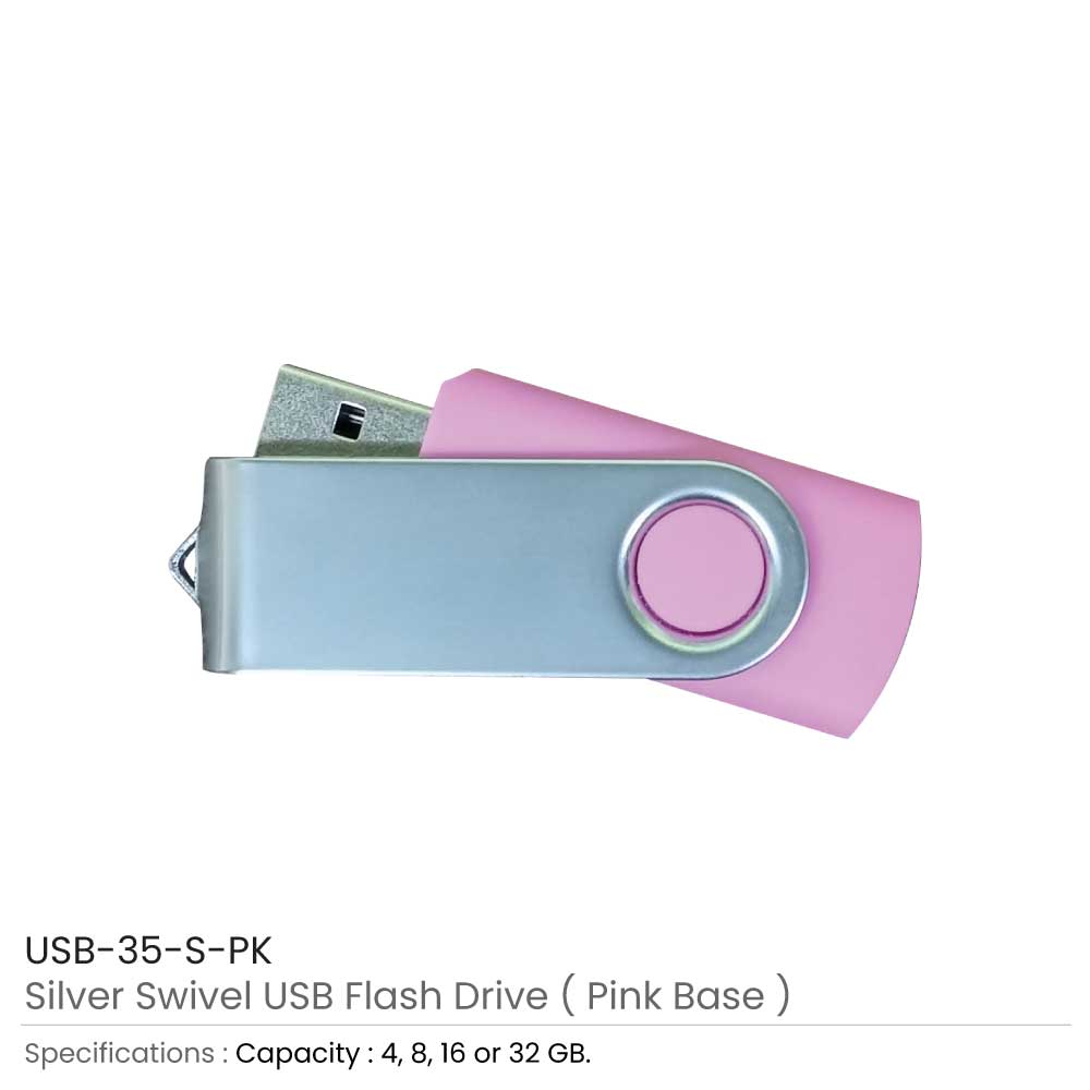 Silver Swivel USB Flash Drives 6
