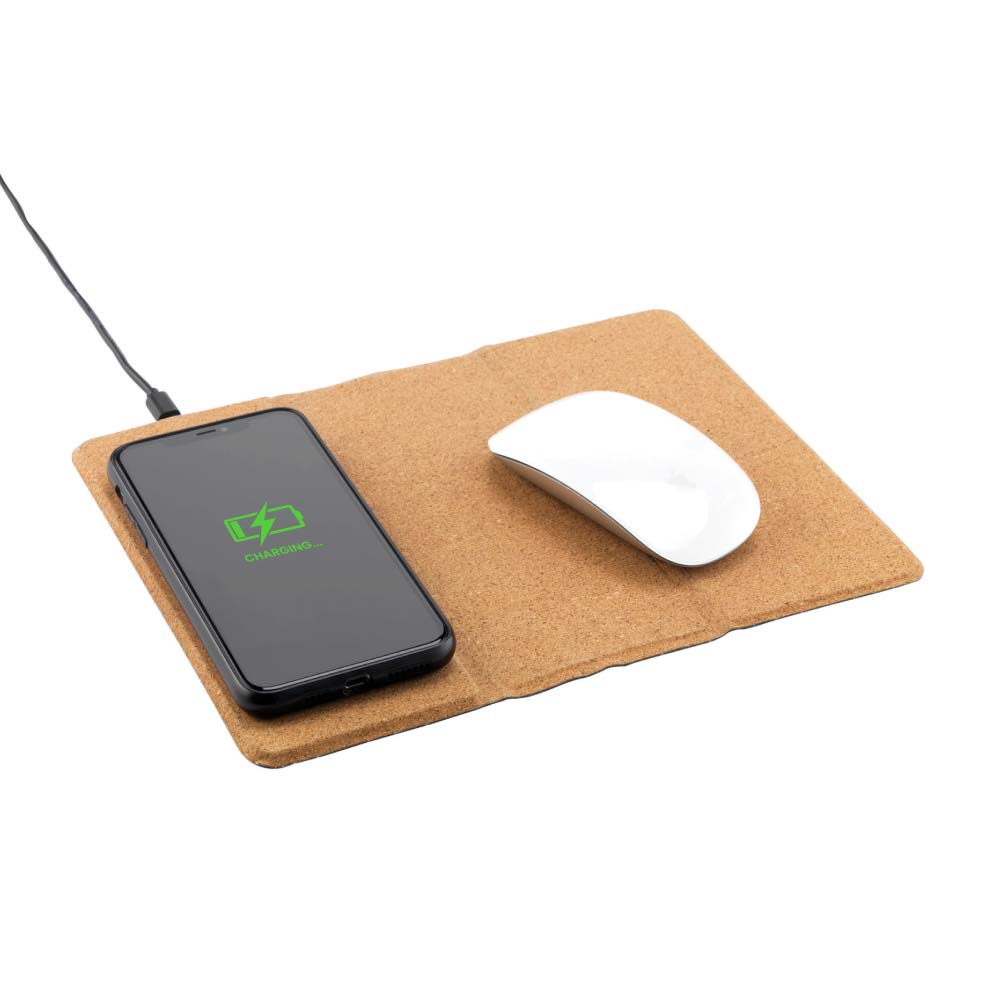 Cork Foldable Mousepads with 15W Wireless Charging Type C