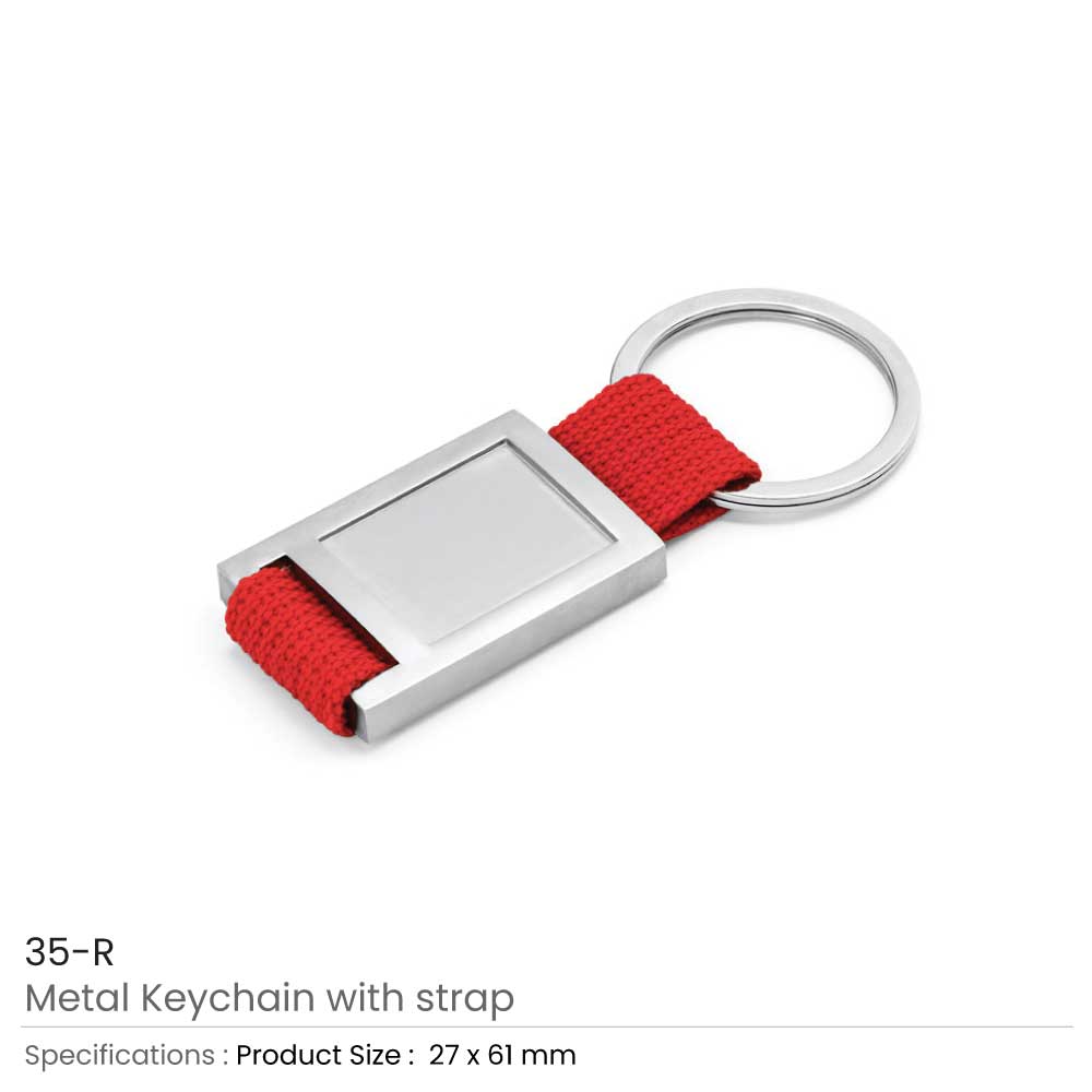 Metal Keychain with Strap 3