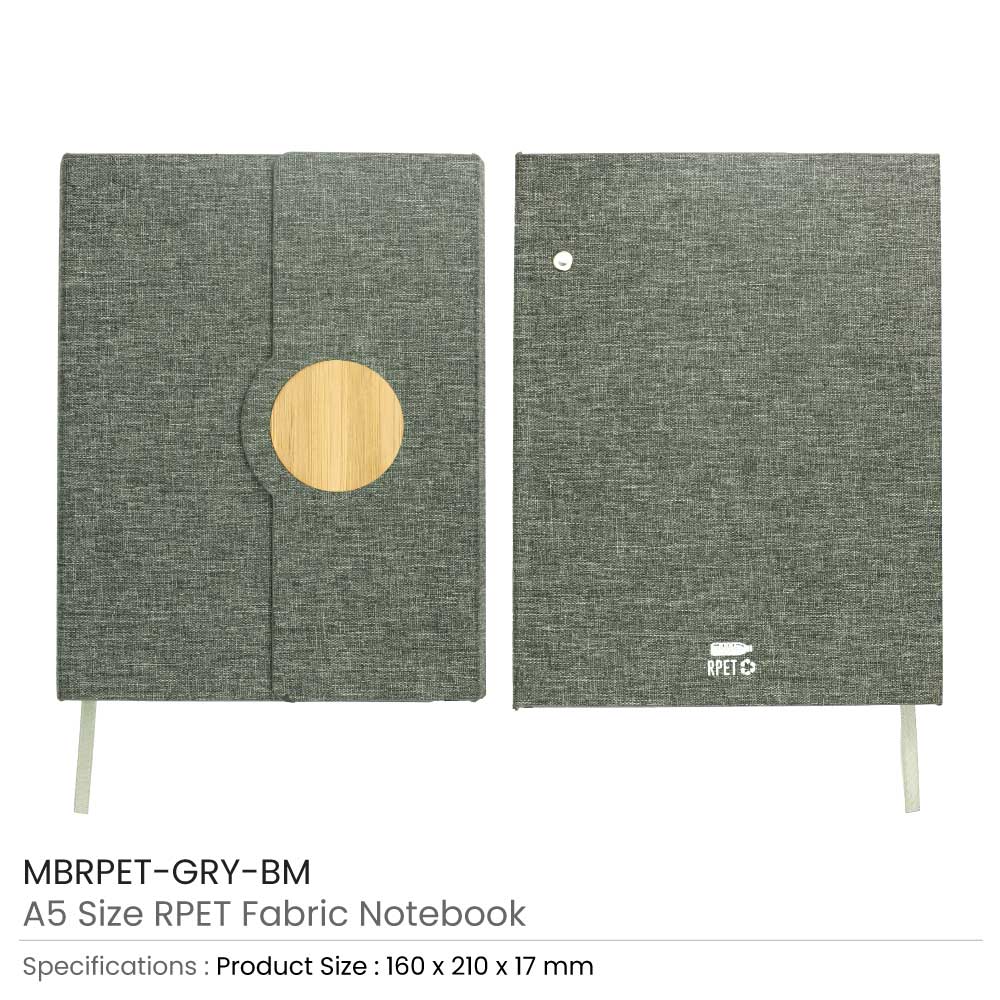 A5 RPET Notebooks with Bamboo & Magnetic Closure 3