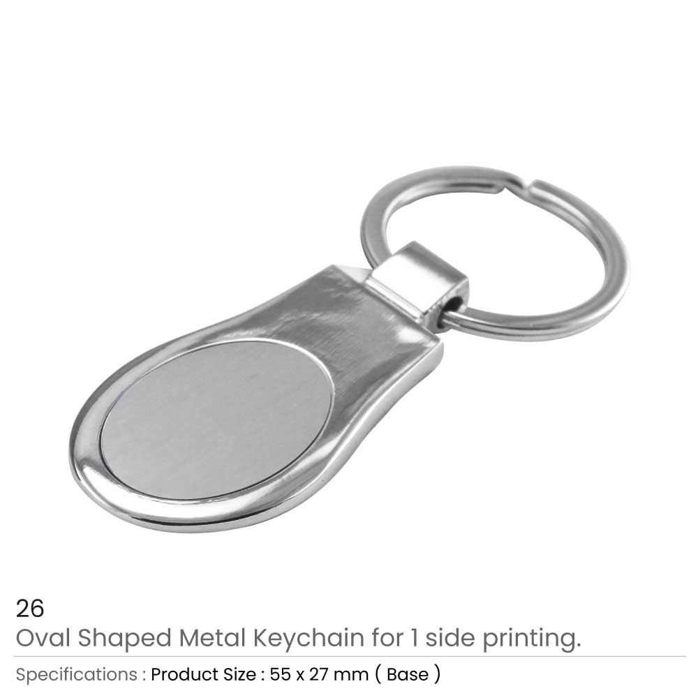 Oval Shaped Metal Keychains 3