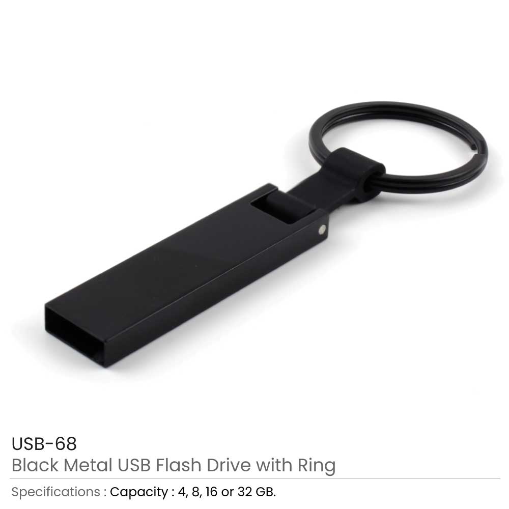 Black Metal USB with Key Holder 3
