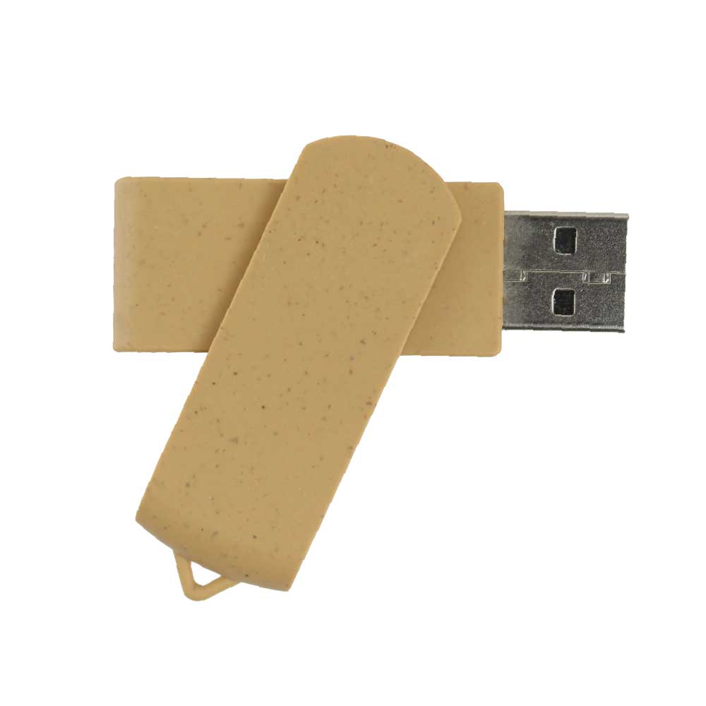 Wheat Straw Swivel USB Flash Drives, 4GB to 32GB 4
