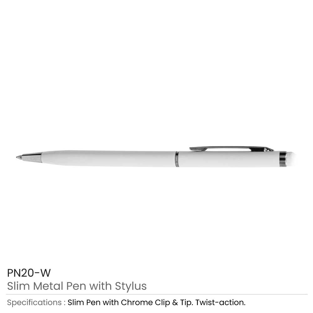 Slim Metal Pens with Stylus 5