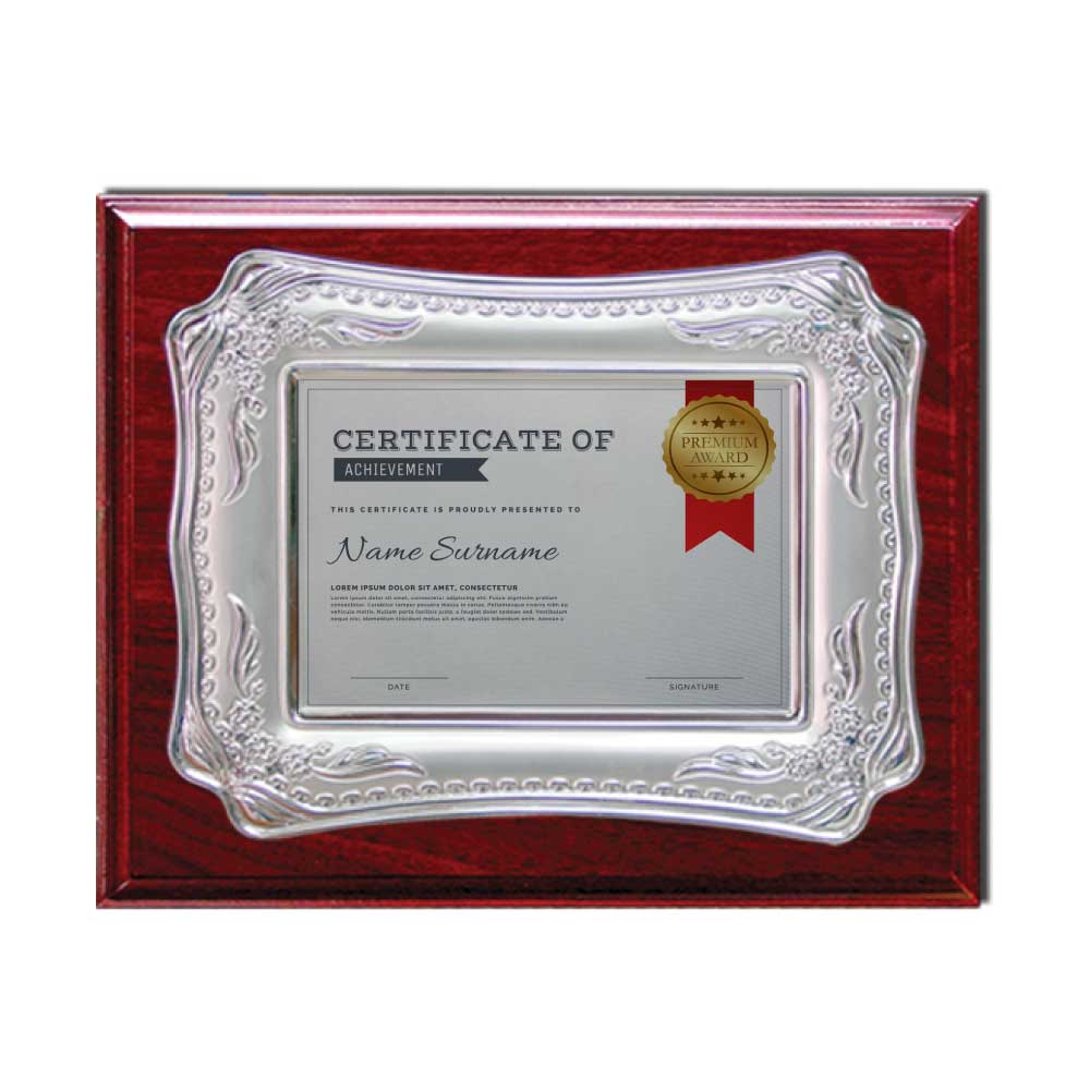 Wooden Plaques Silver Laserable Plate 1240 2