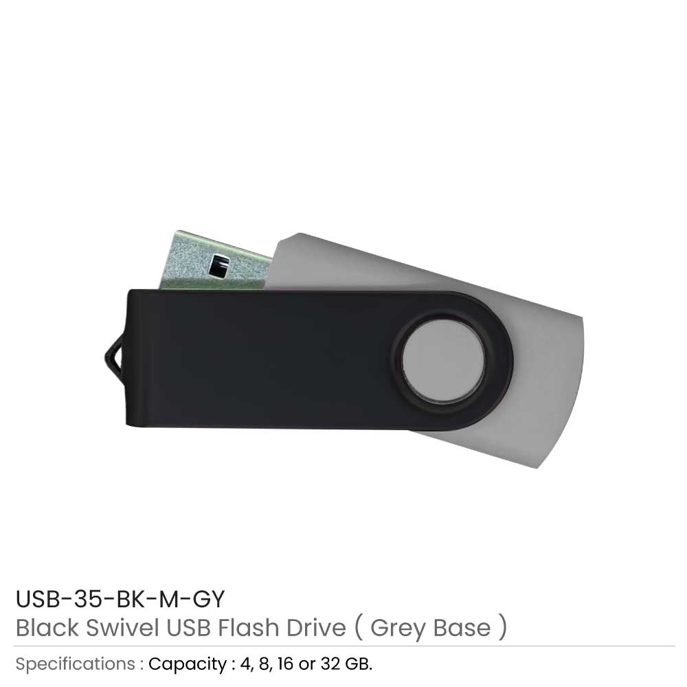Black Swivel USB Flash Drives 8