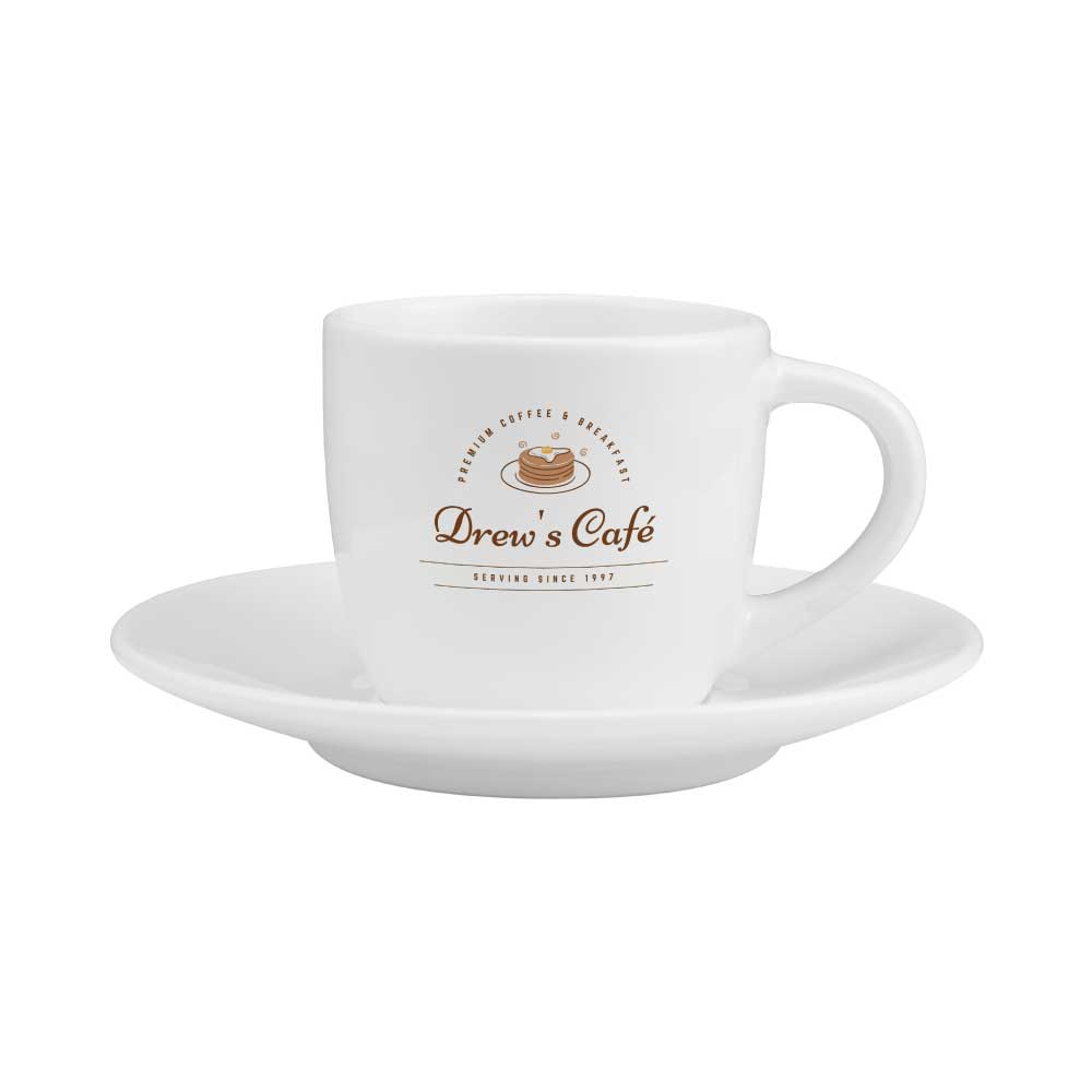 Sublimation White Ceramic Cup & Saucer 100ml 2