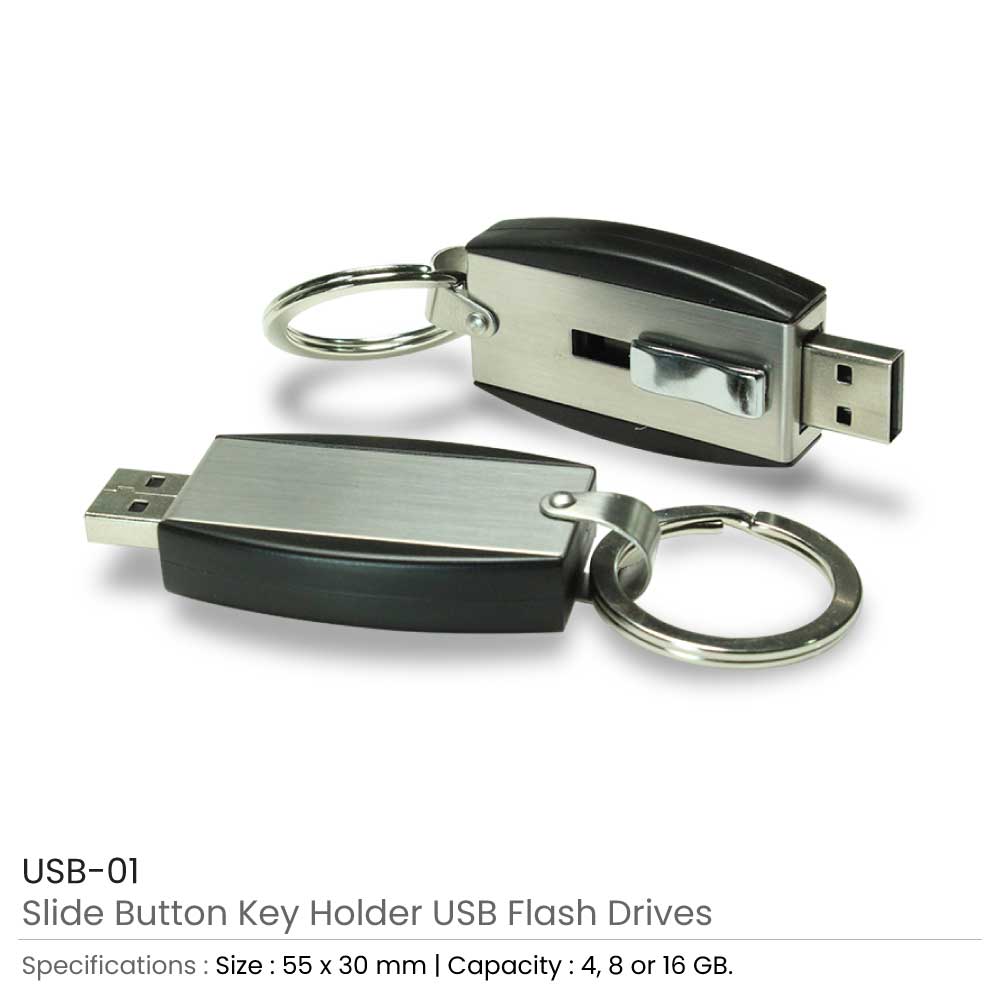 SLIDE BUTTON KEY HOLDER USB FLASH DRIVES Infinite Trading Company