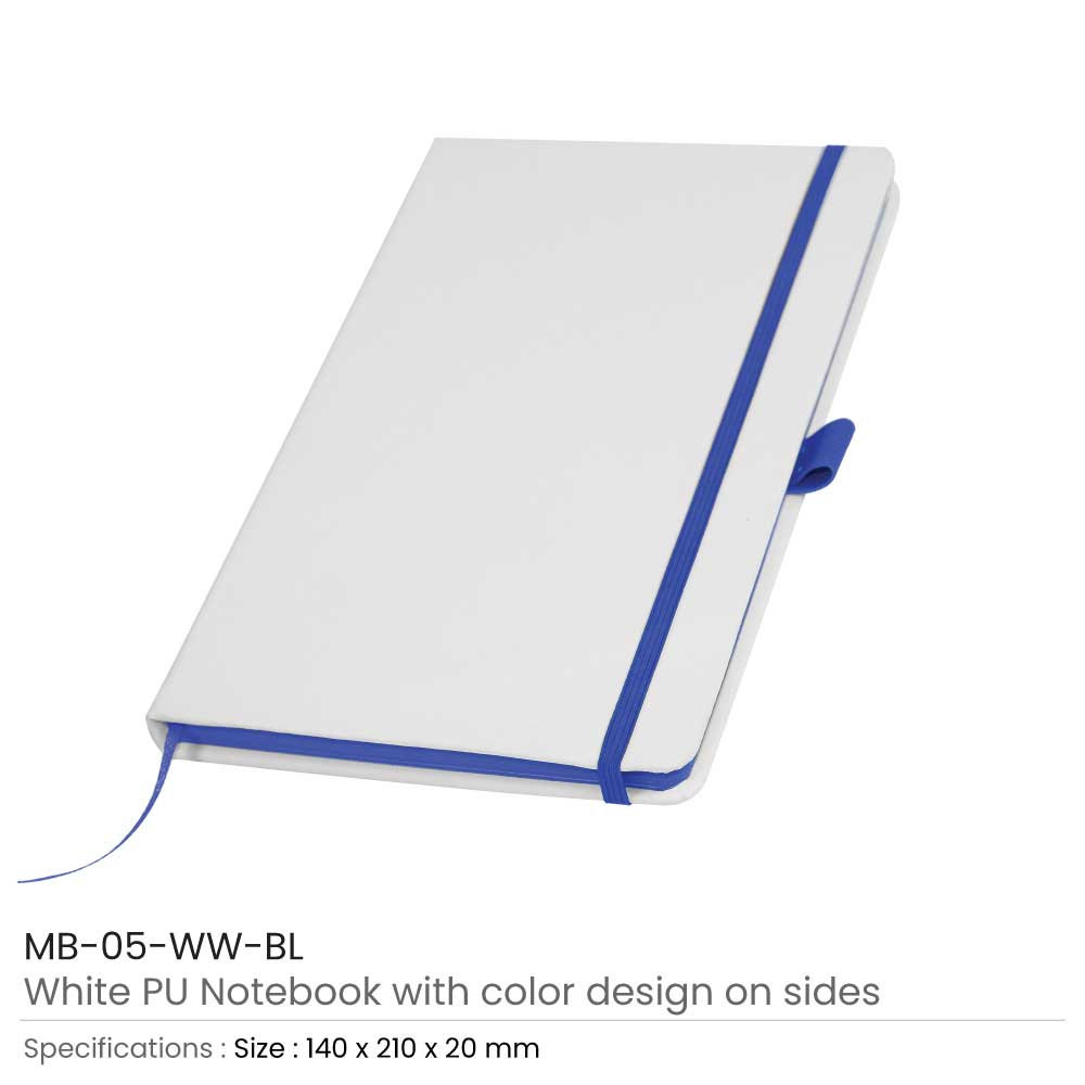 White PU Leather Cover Notebooks 3