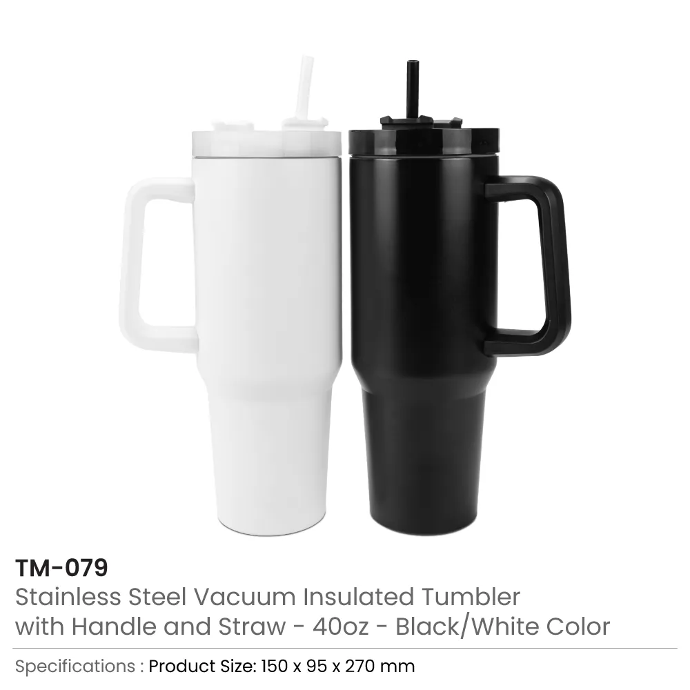 Tumblers with Handle and Straw in SS & Similar to Stanley Design, 1200ml 4