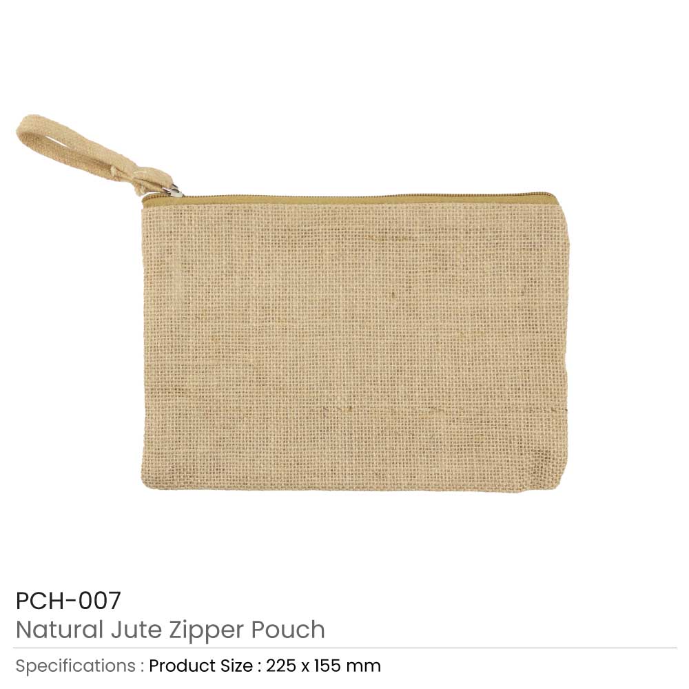 Natural Jute Zipper Pouch for Organizing Storage  2