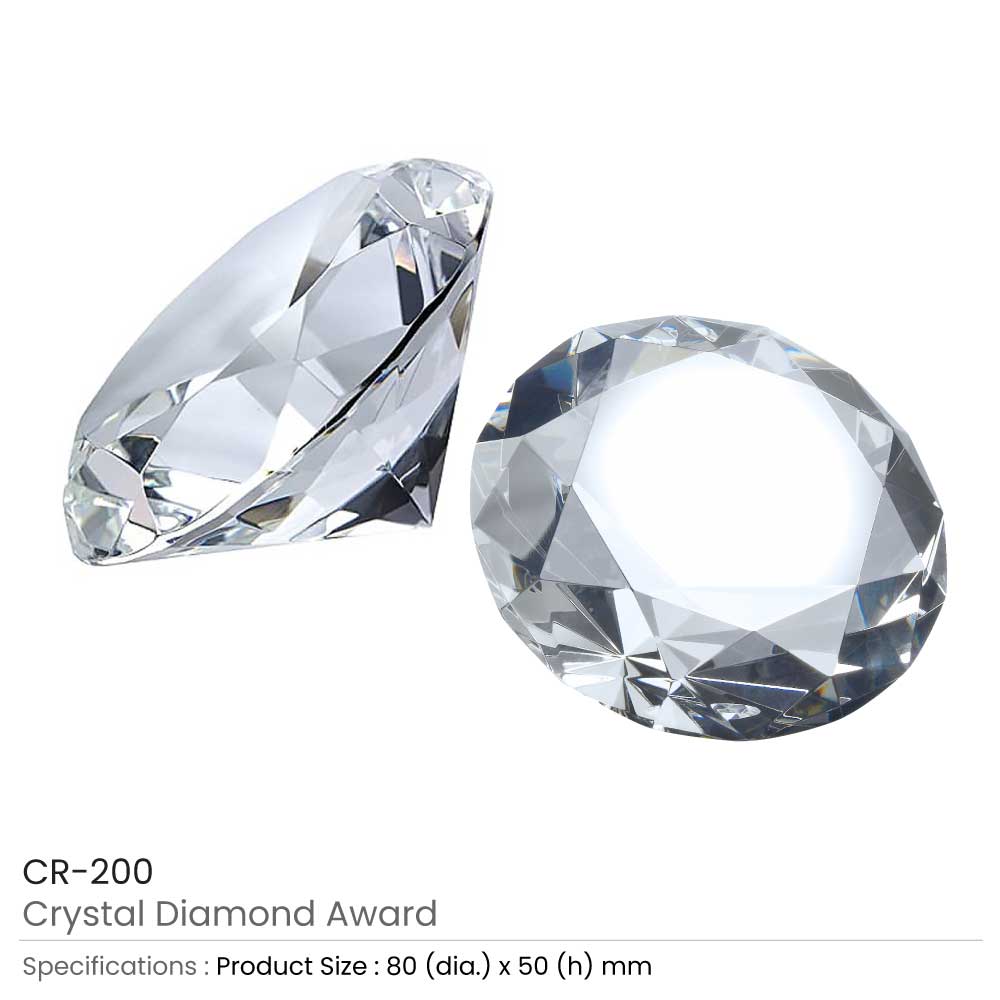 Crystal Diamond Awards Paperweight Style 2