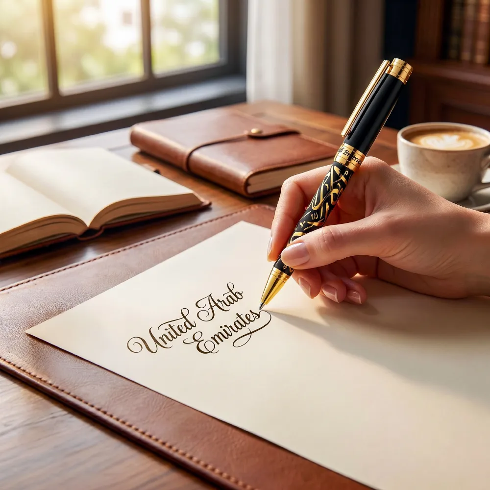 Emirati Prestige Metal Pens with Arabic Calligraphy & UAE Falcon Edition 5