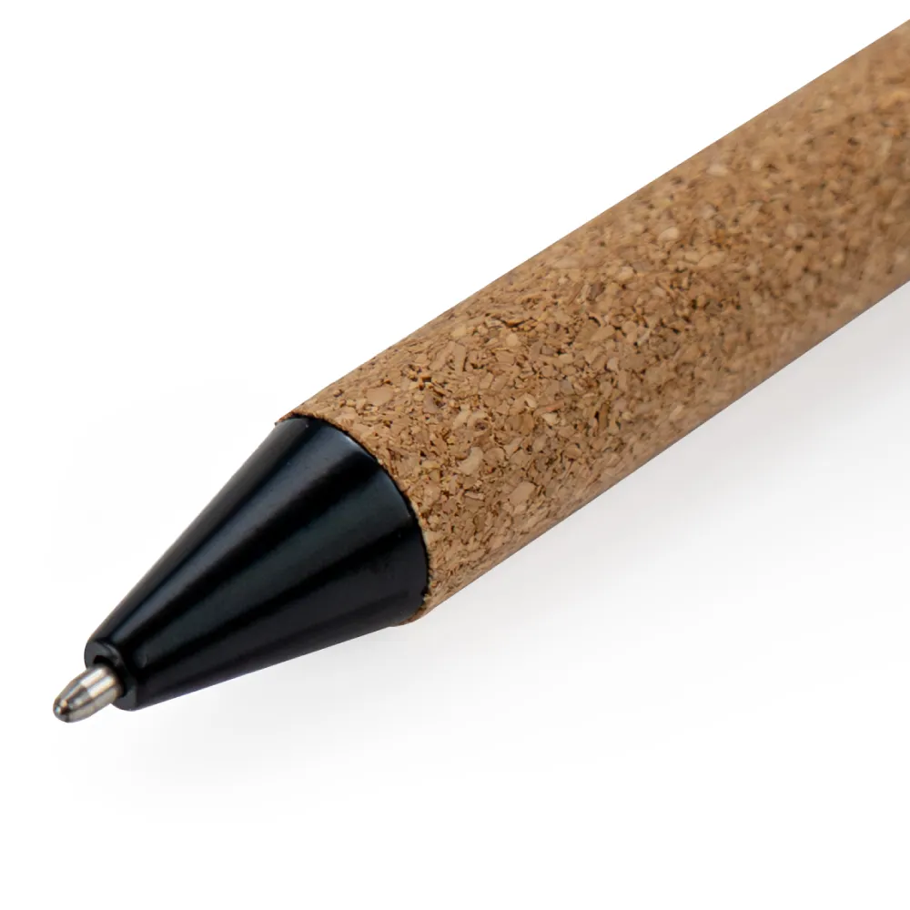 Eco-friendly Metal Pens Black with Cork Barrel and Black Ink 6