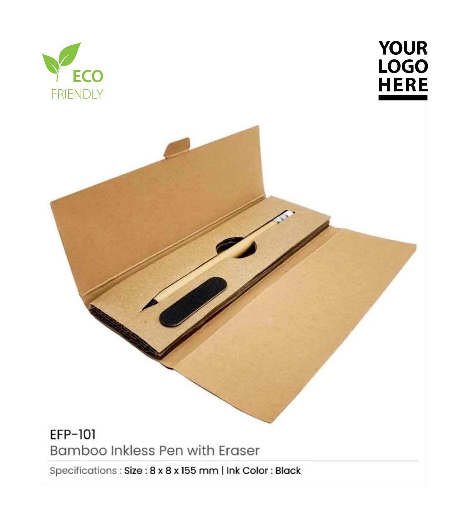 Bamboo Inkless Pens with Eraser, Writing in Black  2