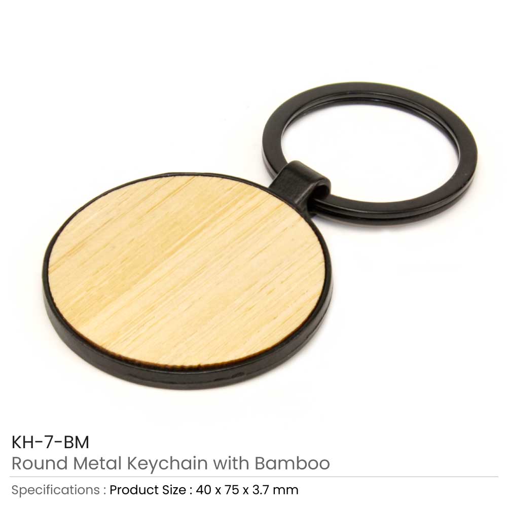 Metal Keychain with Bamboo 2