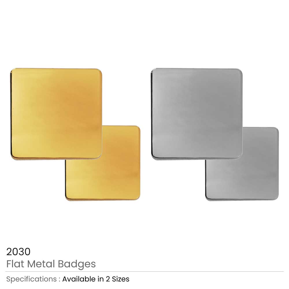 Square Flat Metal Badges 6