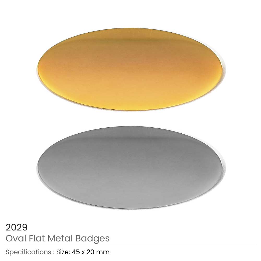 Oval Flat Metal Badges 5