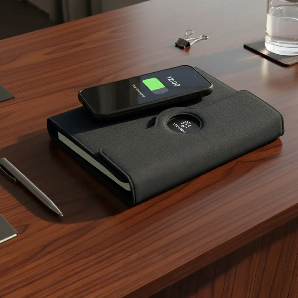 Powerbank Portfolio Notebook, 8000mAh, 15W Fast Wireless Charging 7