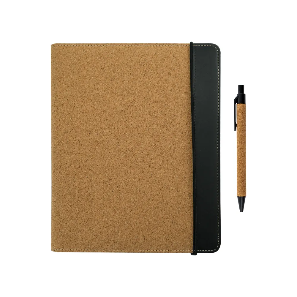 Cork Cover Folder B5 Size with Notepad, Pen and Sticky Notes 5