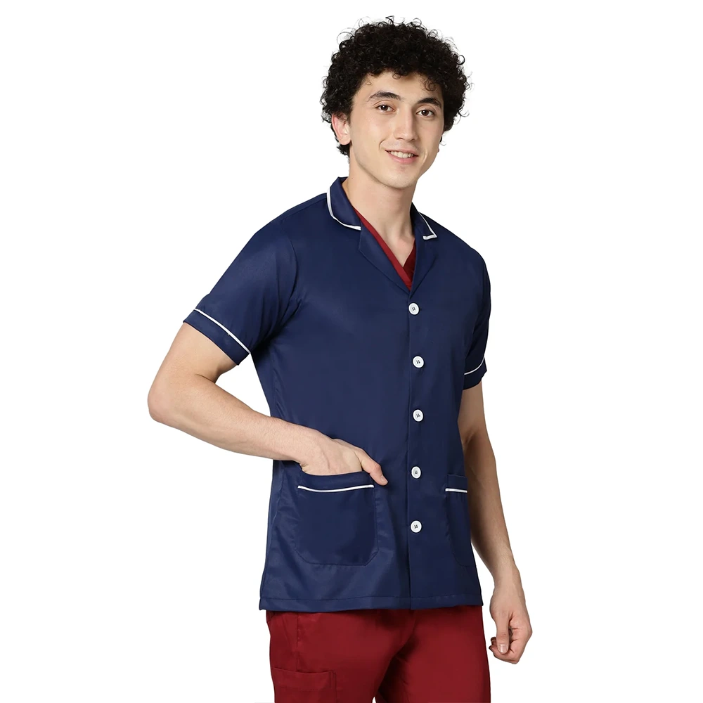 Unisex Assistant Apron / Coat - Navy Blue 1