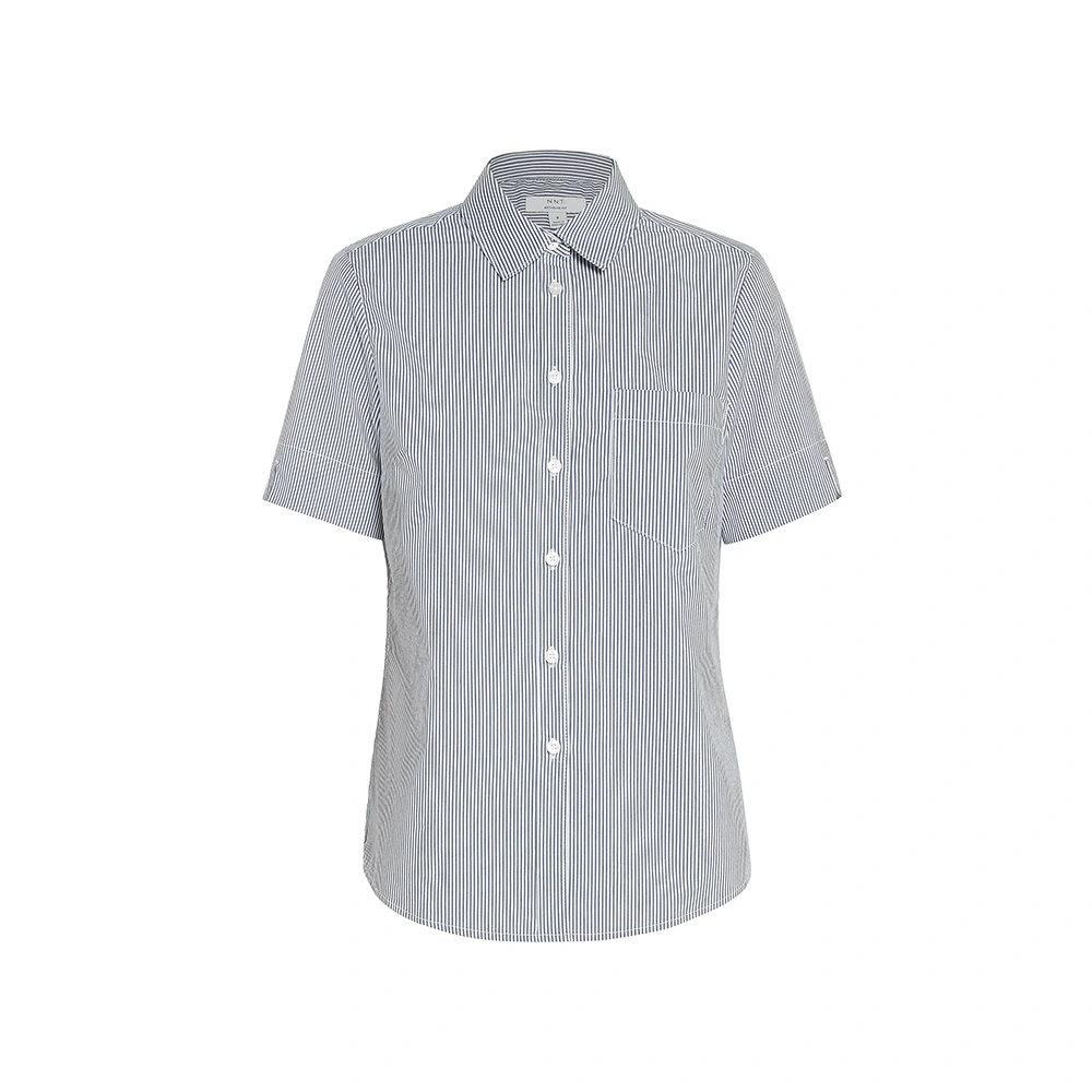 Women's Short Sleeve Shirt - Navy Blue/White 2