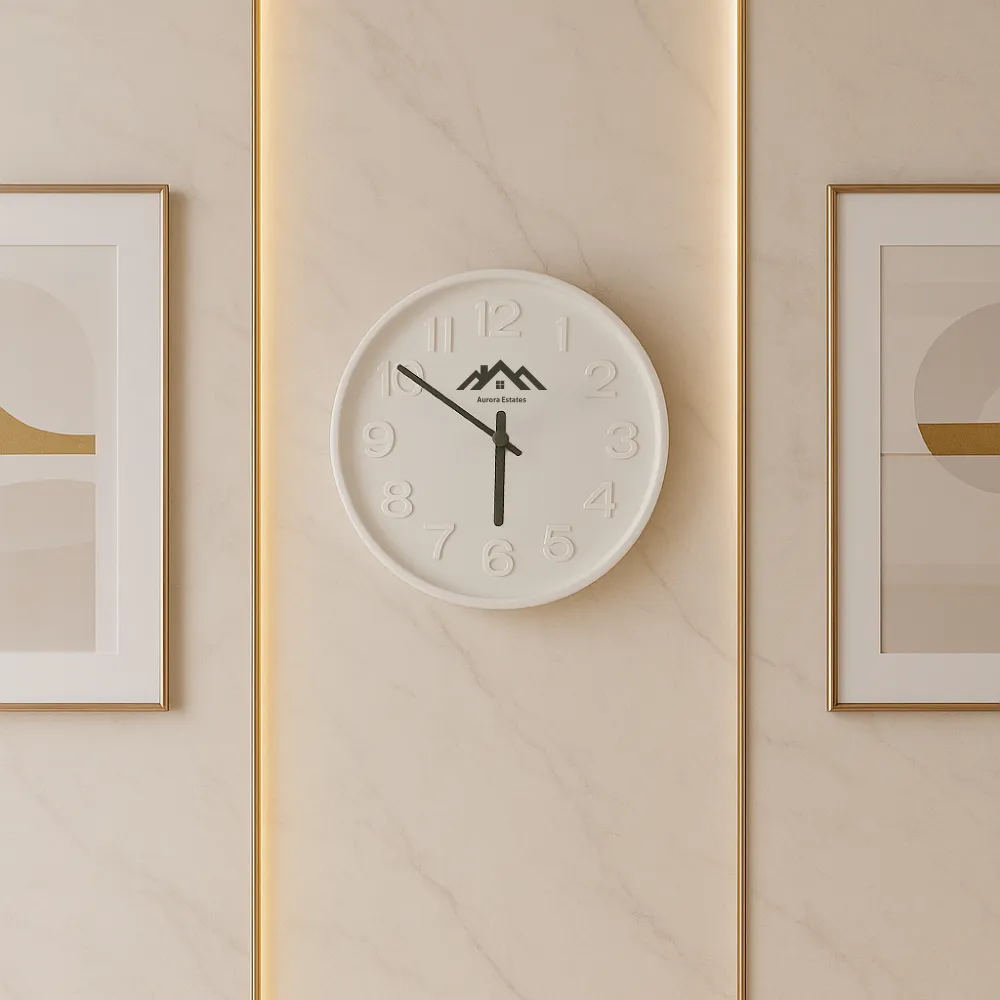Round Analog Wall Clock in Matte Finish White Color 1