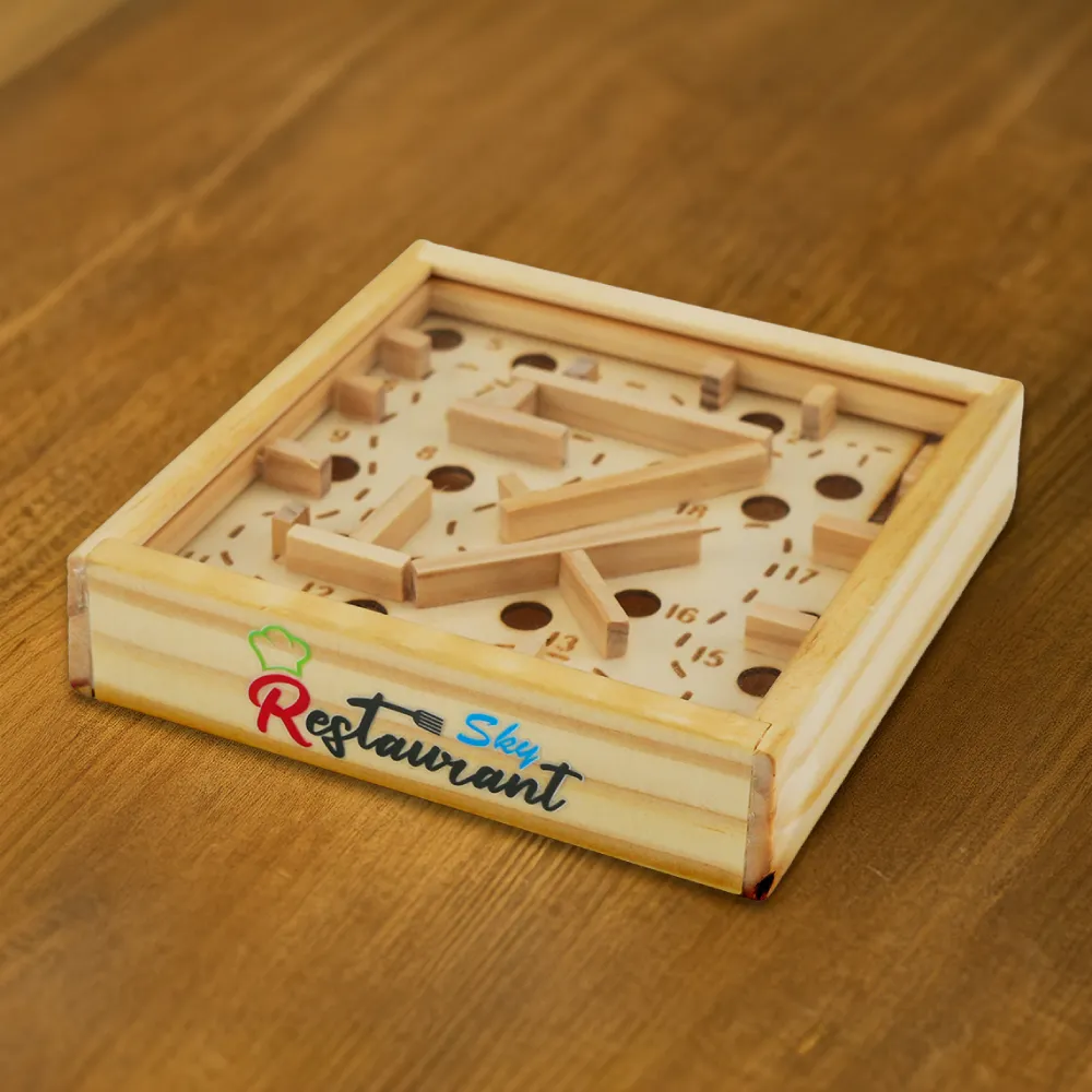 Wooden Maze Board Game with Silver Metal Ball – Labyrinth Balance Puzzle 1