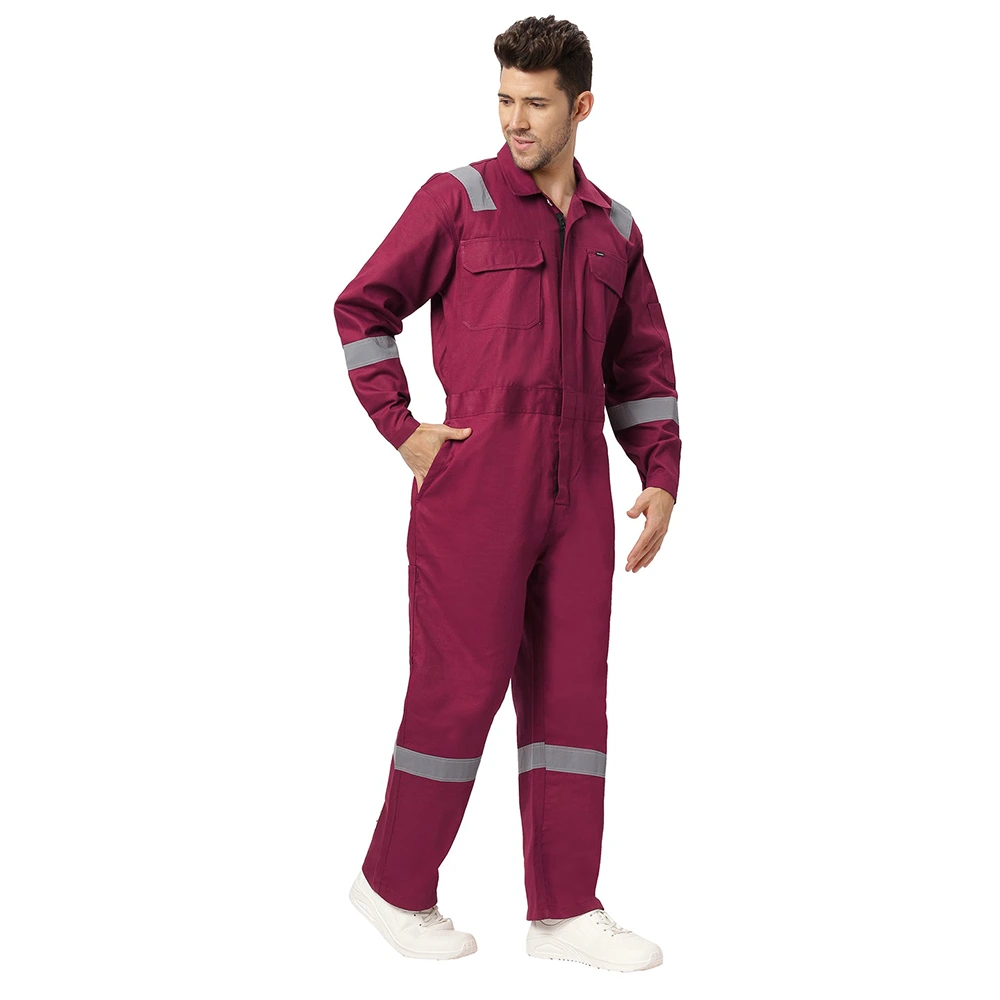 Coverall with Reflective Tape Maroon 9