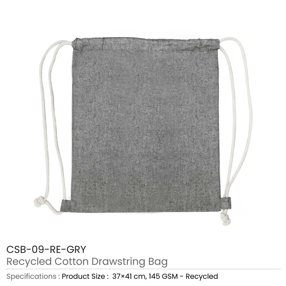 Recycled Cotton Drawstring Bags 12
