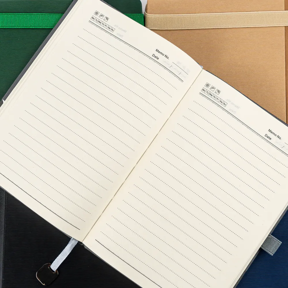 Hard Cover PU Notebooks in A5 Size with Metal Plate Bookmark 9