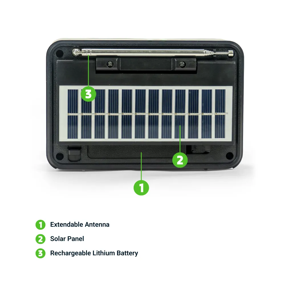 Vintage Design Bluetooth Speaker with Radio and Solar Panel 6