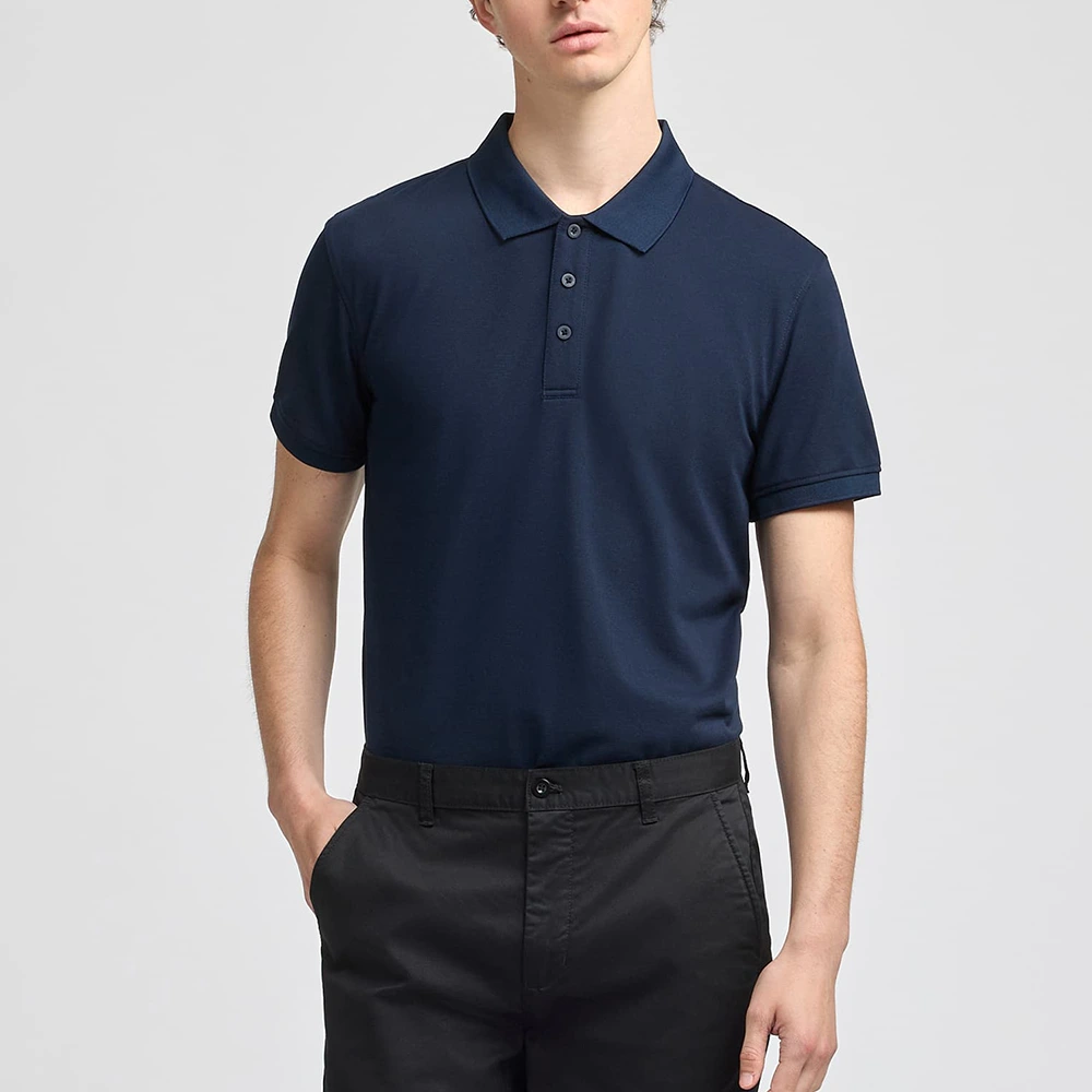 Men’s Solid Polo T-Shirt Navy Blue 1