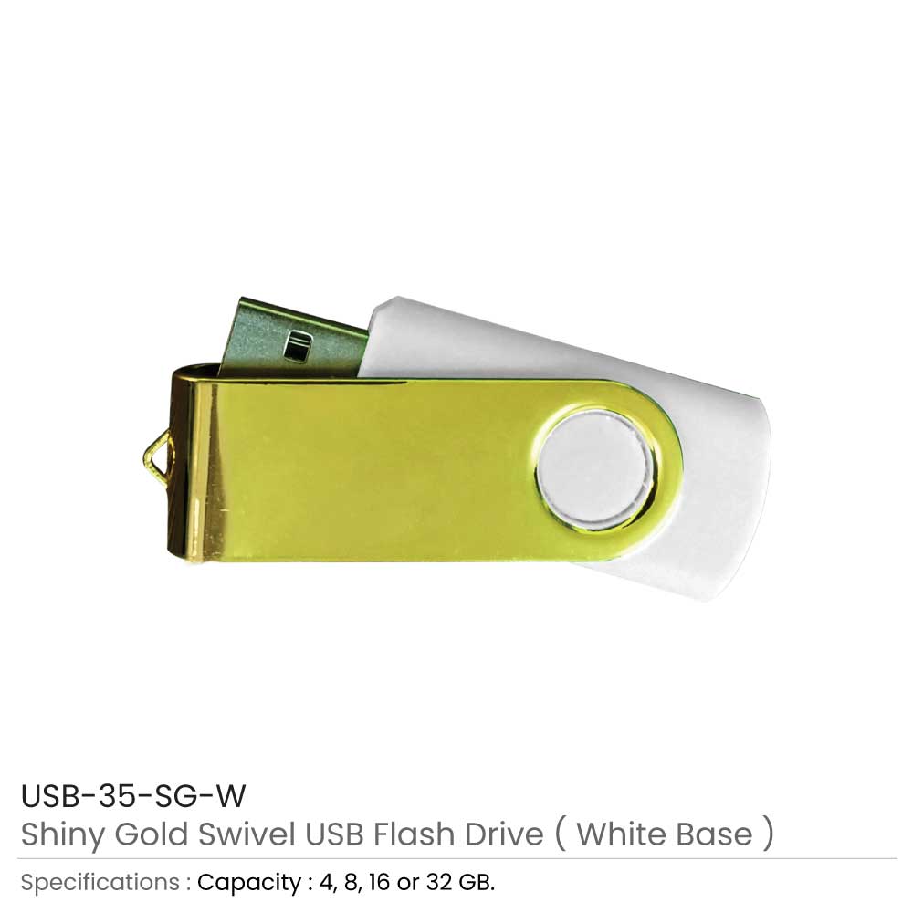 Shiny Gold Swivel USB Flash Drive 9