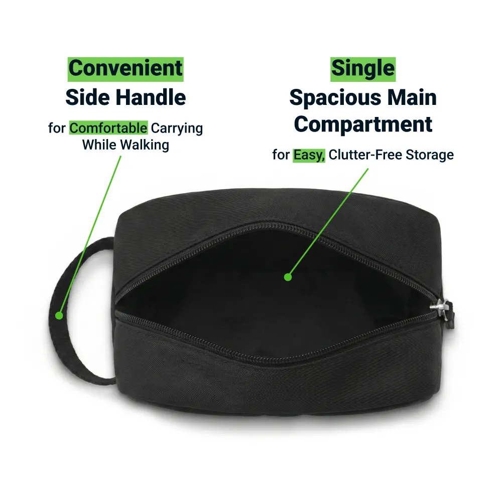 Multipurpose Utility Pouch, Black Polyester Fabric, Zipper & Handle 2