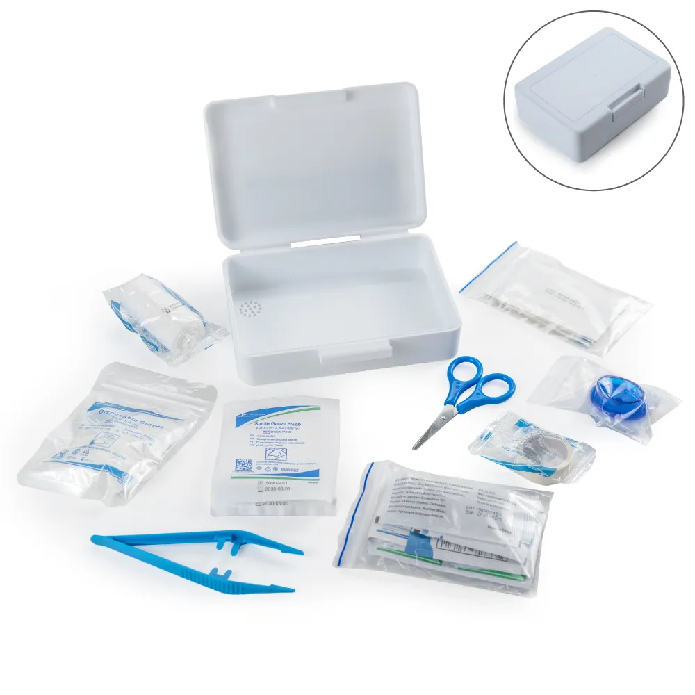 First Aid Kit Set, 16 Essential Items in White Box 1