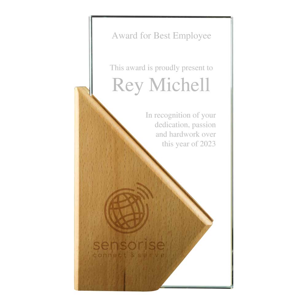 Rectangle Wooden Crystal Awards in Hardboard Box 3
