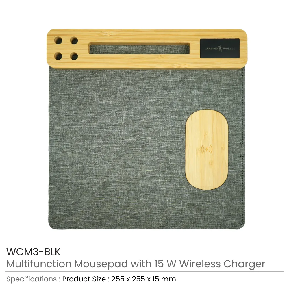 Multi-Function Mousepad, 15W Fast Wireless Charger & LED Logo 6