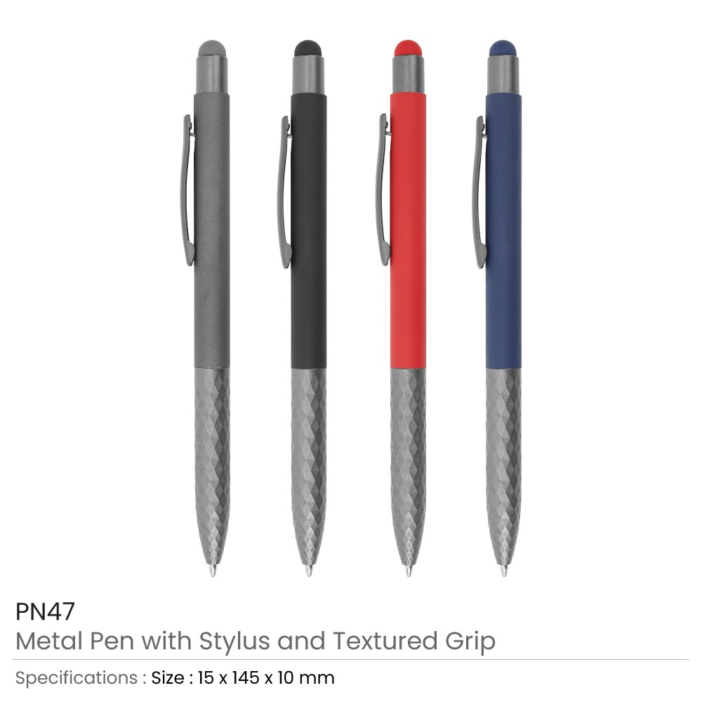 Stylus Metal Pens with Textured Grip 6