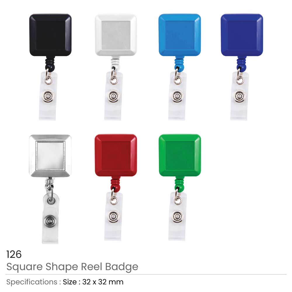 Badge Reels in Square Shape Plastic 4