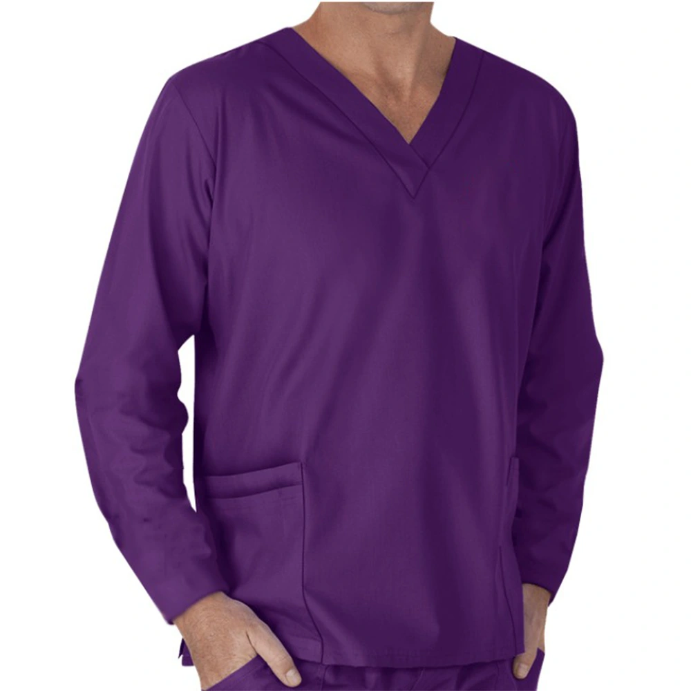 Full Sleeve Unisex Medical Scrub Suit – Purple 3