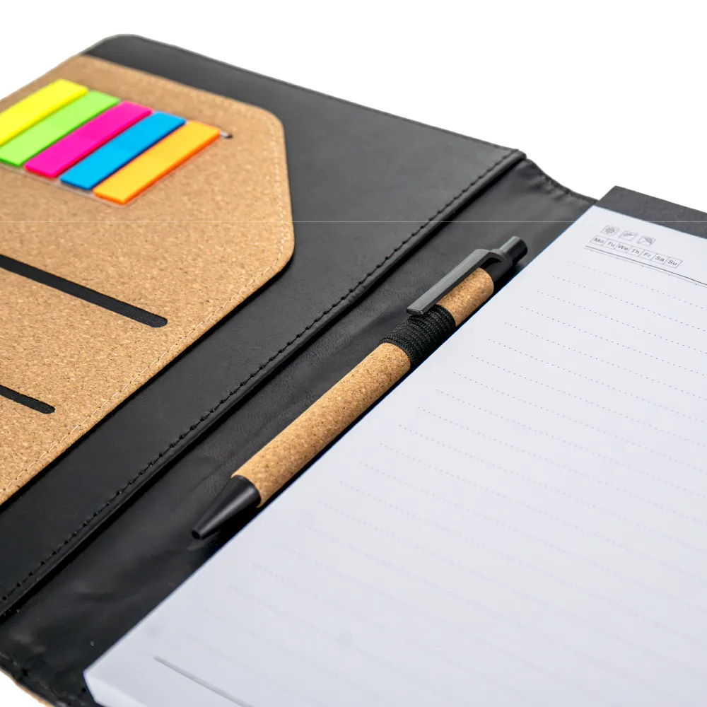 Cork Cover Folder B5 Size with Notepad, Pen and Sticky Notes 3